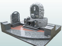 自然石とのツートンを表現したデザイン墓